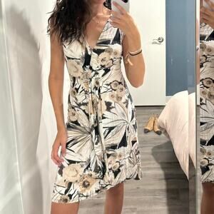 Black and white floral dress